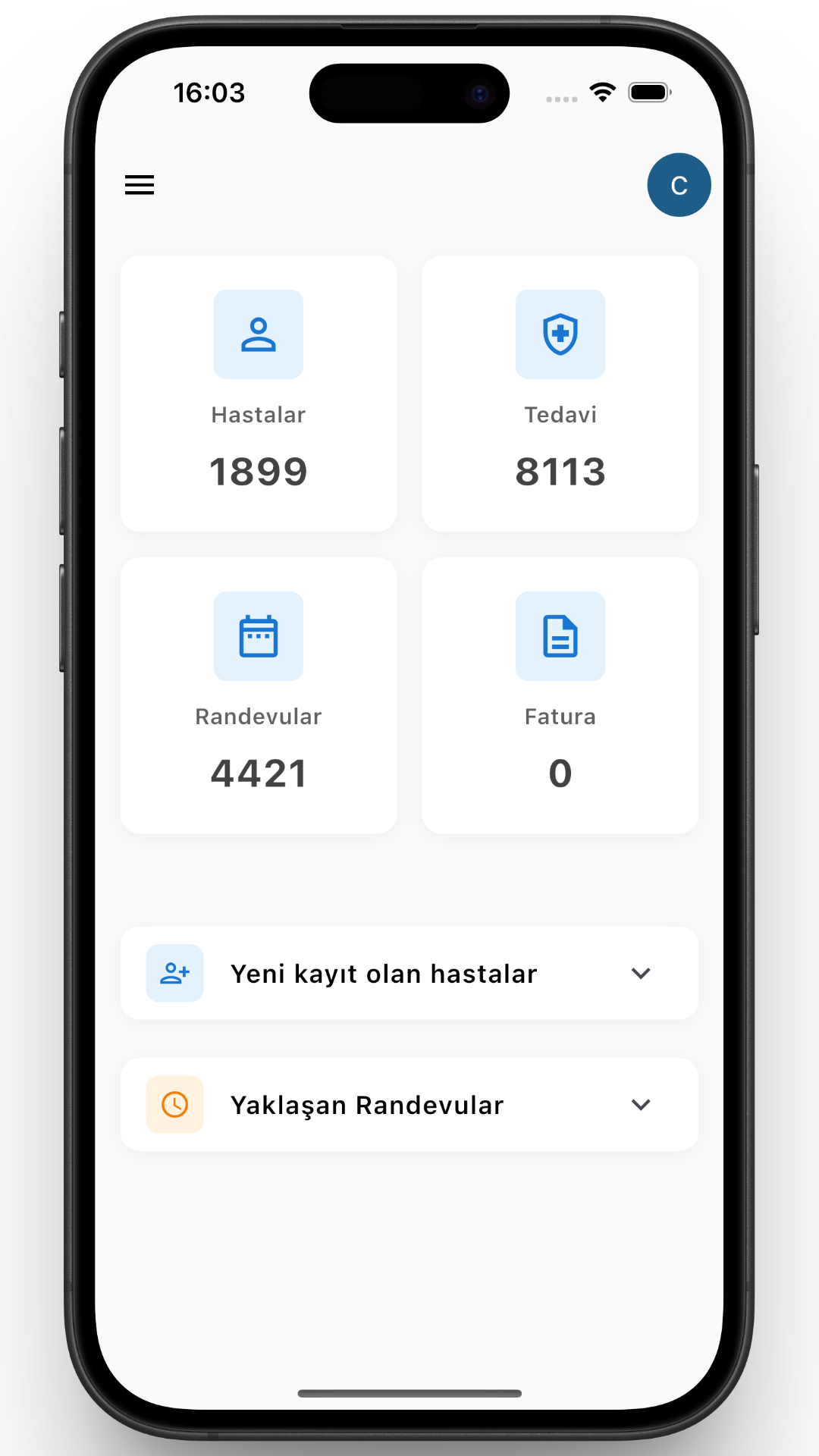 Dashboard Ekranı